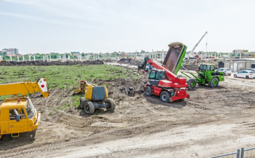 Heavy Equipment on a Construction Site